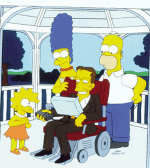 Lisa, Marge, Hawking and Homer