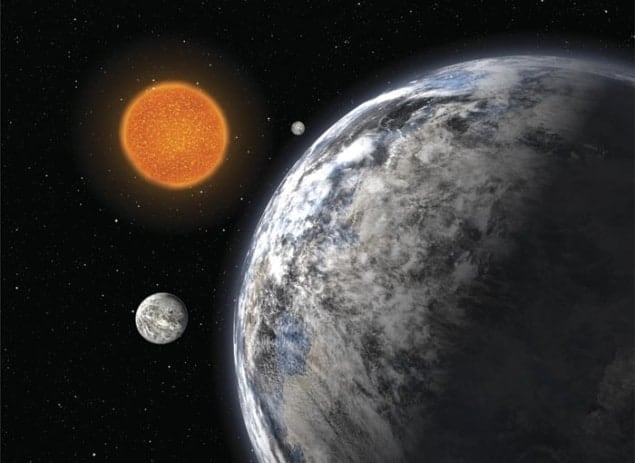 An artist's impression of the triple super-Earth system orbiting HD 40307