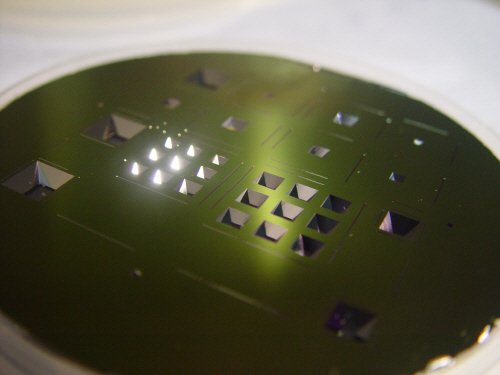 The wafer just after etching