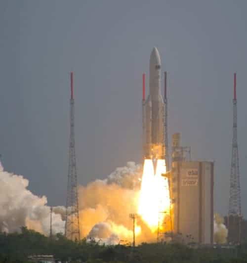 The Ariane-5 taking off