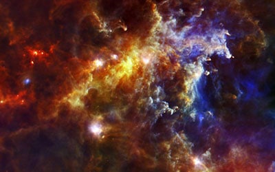 An infrared image of the Rosette molecular cloud