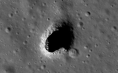 Lunar pits. (Courtesy: NASA/Goddard/Arizona State University)