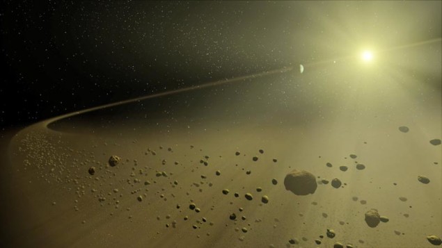 Artist's impression of a solar system in its early stages