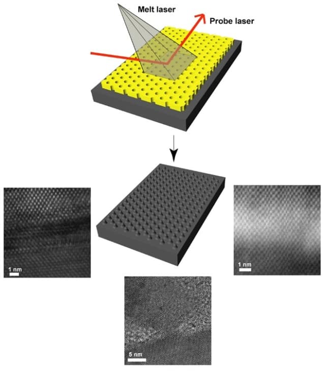 Micrographs showing the nanopillars