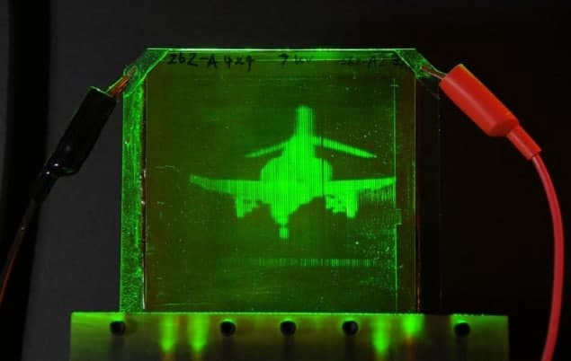 A refreshable, holographic image of an F-4 Phantom Jet