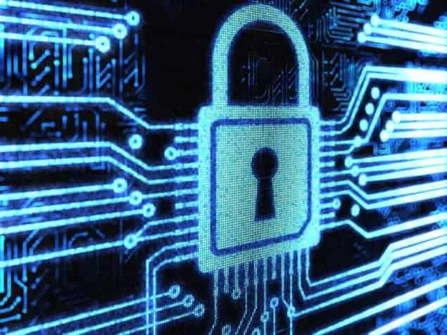 An image of a digital lock located within a digital information network