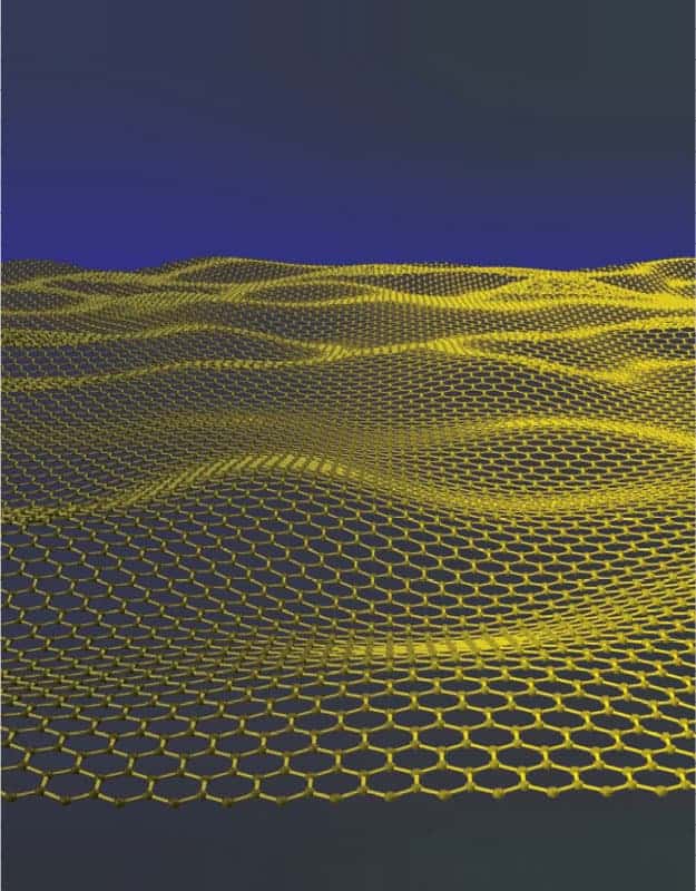 Artist's impression of rippled graphene