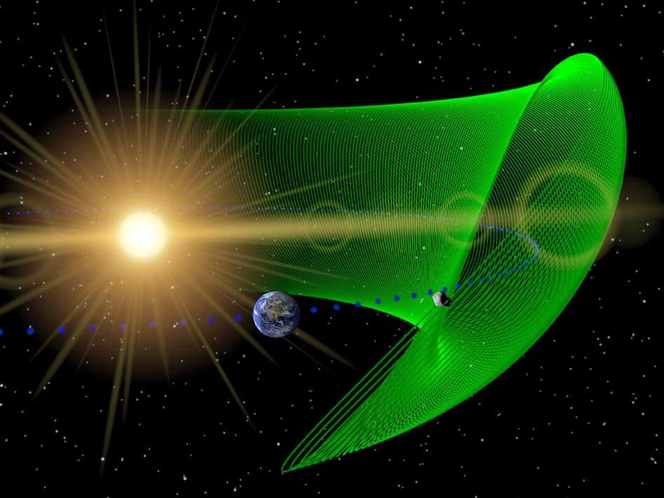 Artist image of the first Earth Trojan asteroid