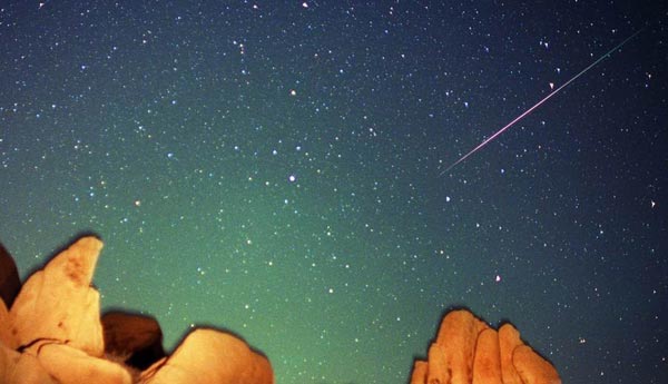 Image of a perseid meteor