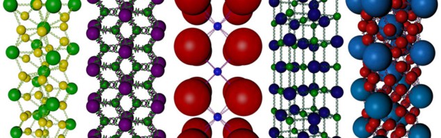 Diagram of lattices of gold nanoparticles and DNA linkers