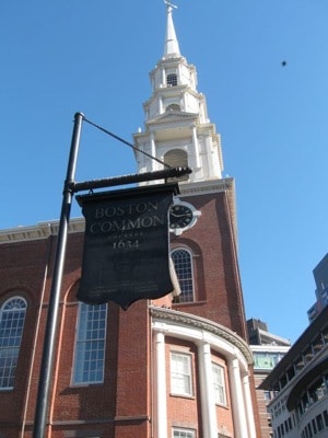 Photo of Boston Common sign