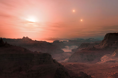 Sunset seen from the super-Earth Gliese 667Cc