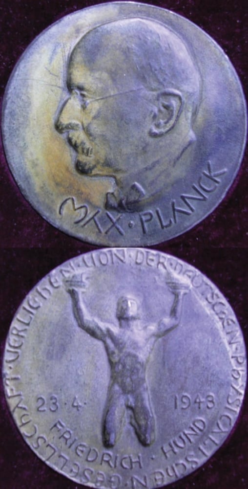 Photo of the German Physical Society’s Max Planck medal from 1943