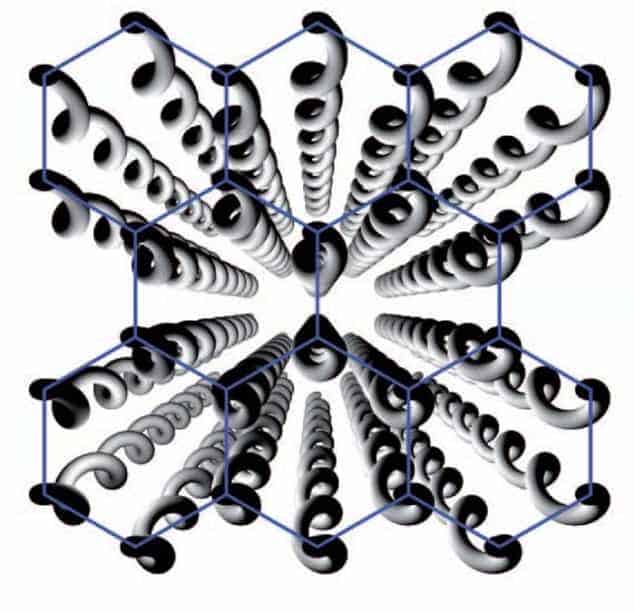 Schematic showing the array of helices