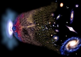 Illustration of expanding universe