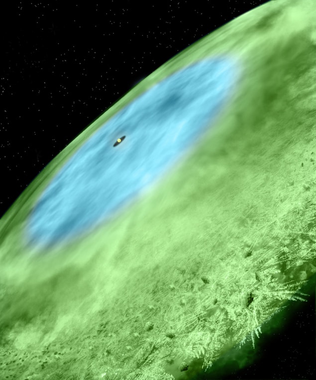 An artist's illustration of the snow line around TW Hydrae