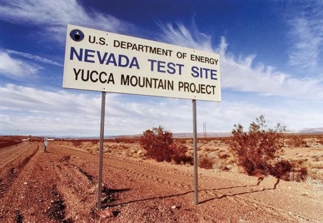 Sign at the entrance to the the Yucca Mountain nuclear waste-storage project