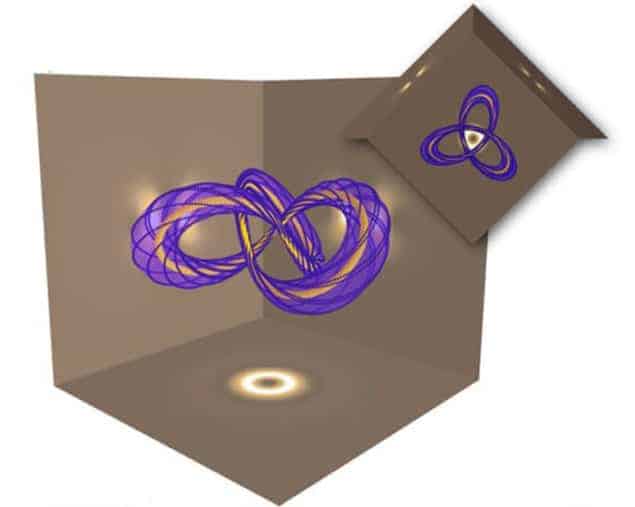 Plot of a trefoil knot solution to Maxwell's equations