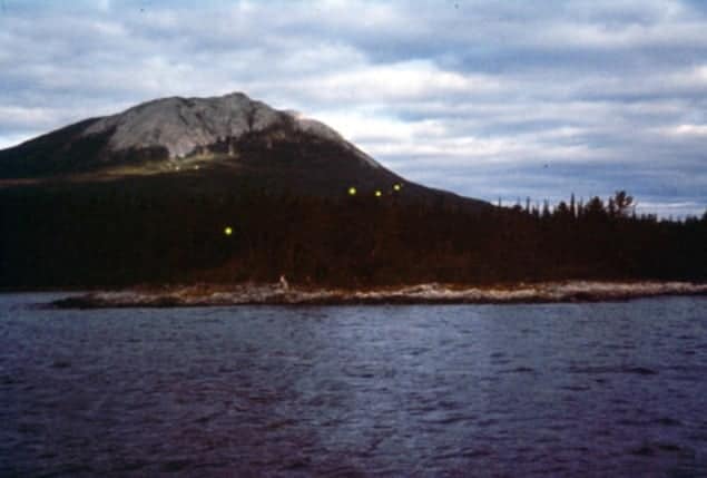 Glowing orbs over Tagish Lake