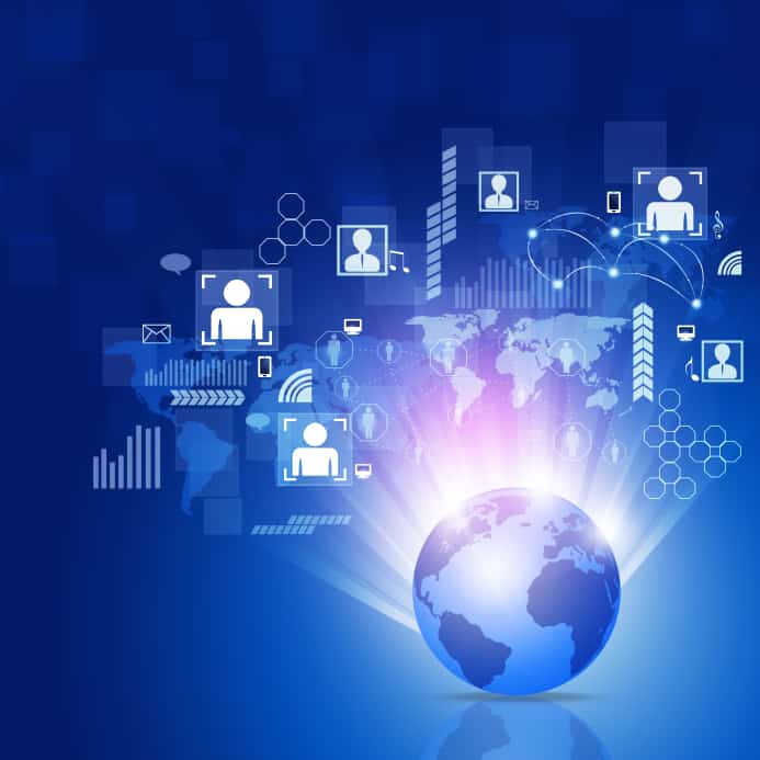 Graphic showing a connected world