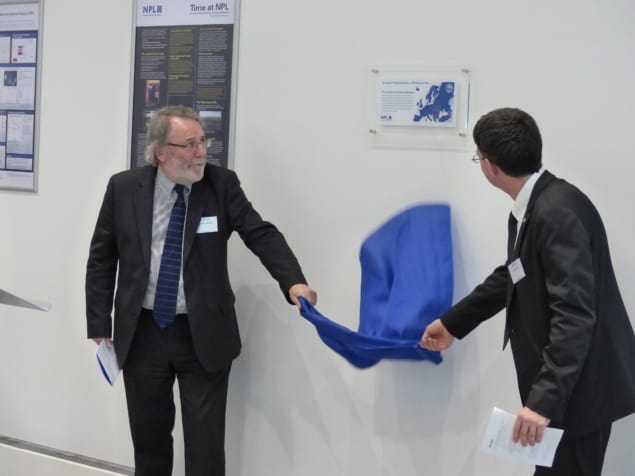 Peter Knight (left) and John Dudley unveiling the historical plaque