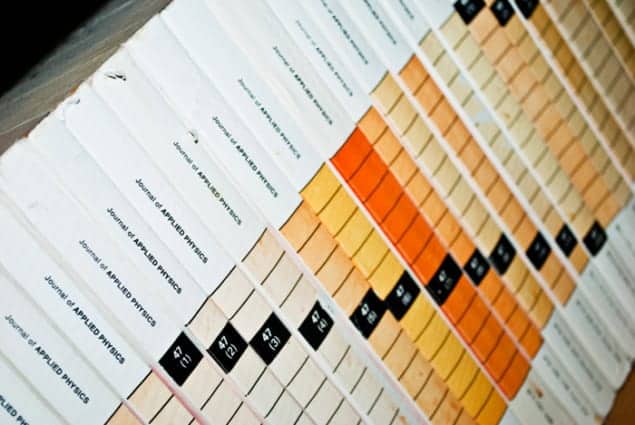 Photograph of physics journals