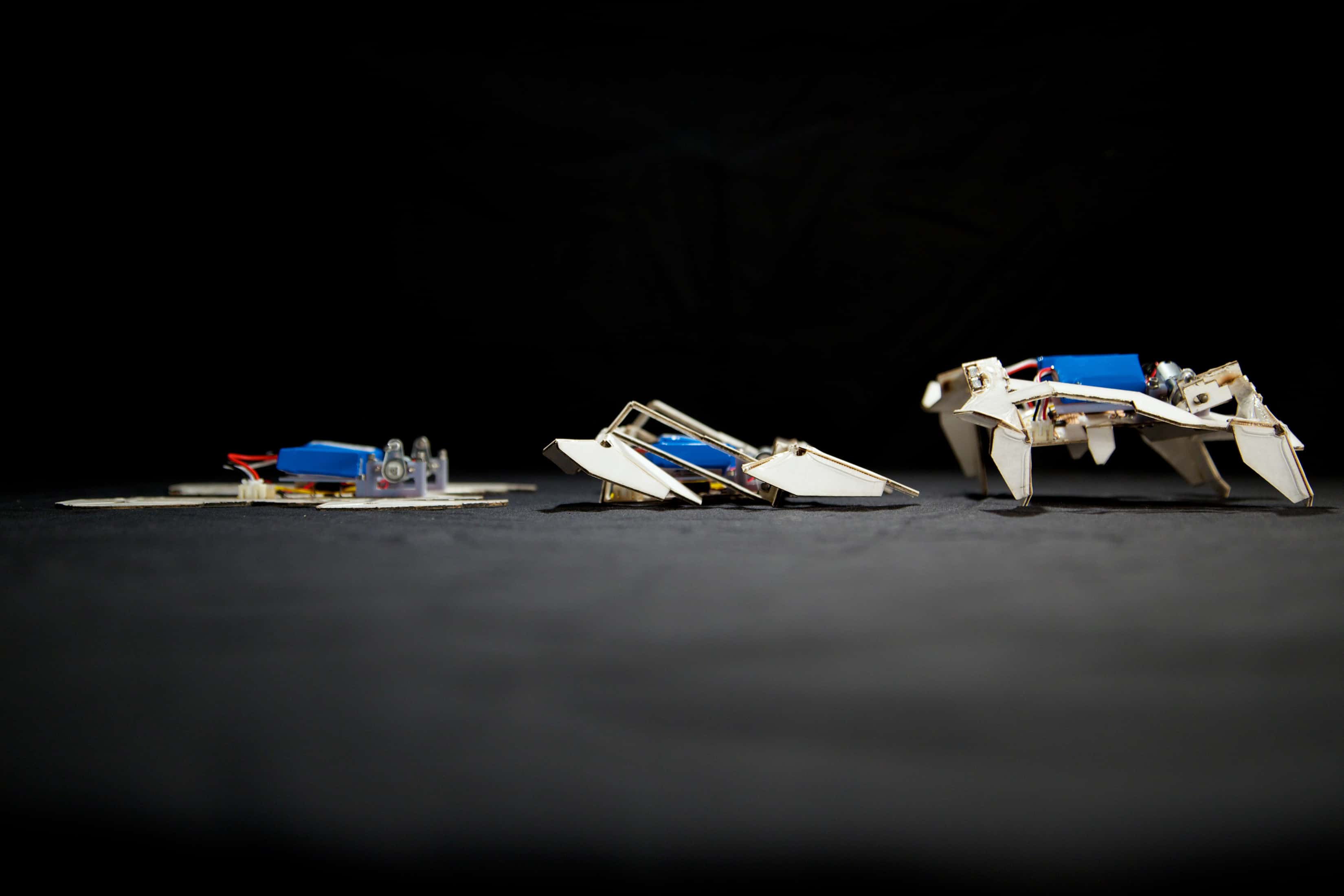 A view of the robot in three stages