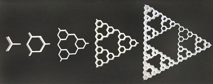 Photograph of fractal-like honeycomb unit cells