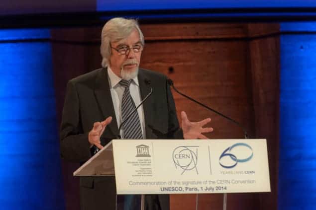 Heuer at the signature of the CERN convention in Paris