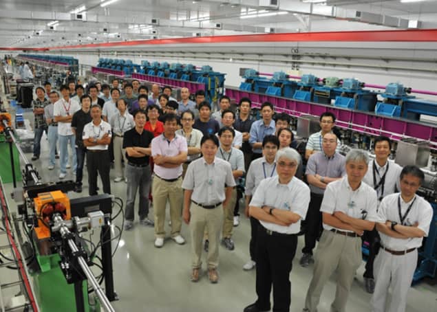 Photograph of physicists working on the SACLA X-ray free-electron laser in Japan