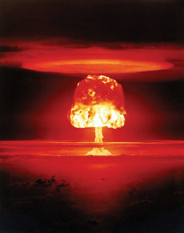 Photo of a 1954 atmospheric nuclear test carried out by the US that was the first deployed thermonuclear device