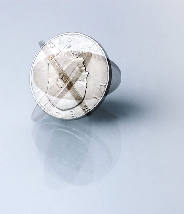A spinning coin