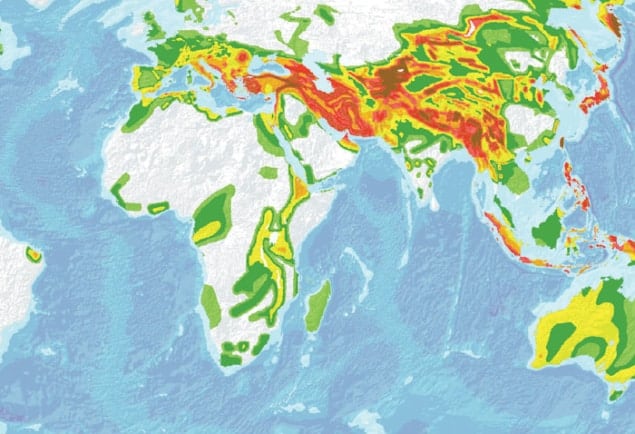 A seismic hazard map A seismic hazard map