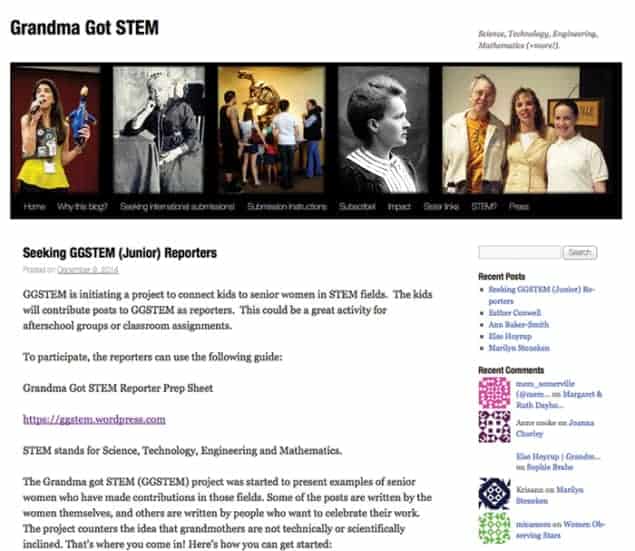 Home page of the website Grandma Got STEM Home page of the website Grandma Got STEM