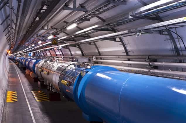 Photograph of a section of the Large Hadron Collider