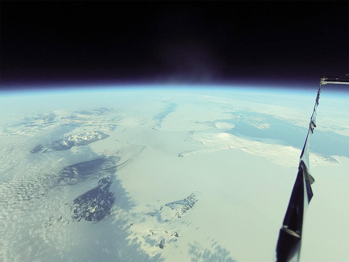 Spider telescope's onboard GoPro camera image of Earth and space