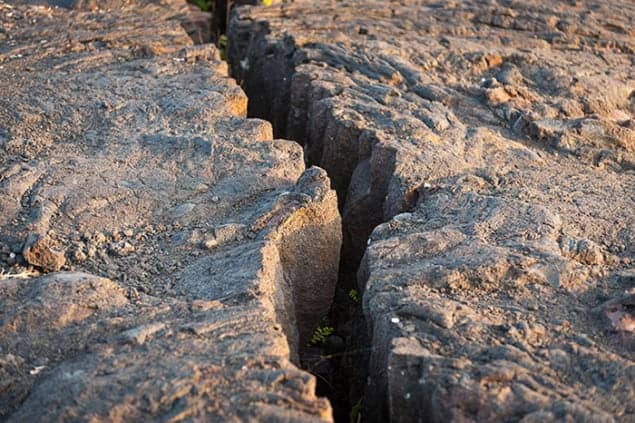 Image of a crack in lava