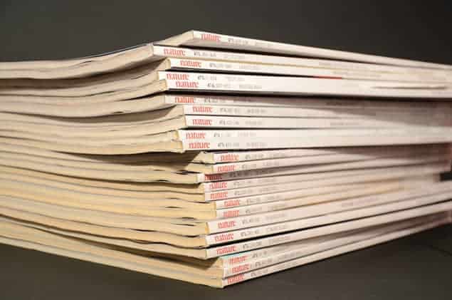 Photo of a pile of copies of Nature Photo of a pile of copies of Nature