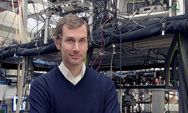 Photograph of Joseph Thywissen in his lab at the University of Toronto