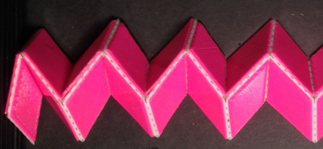 Picture of the topological origami strip created by the team