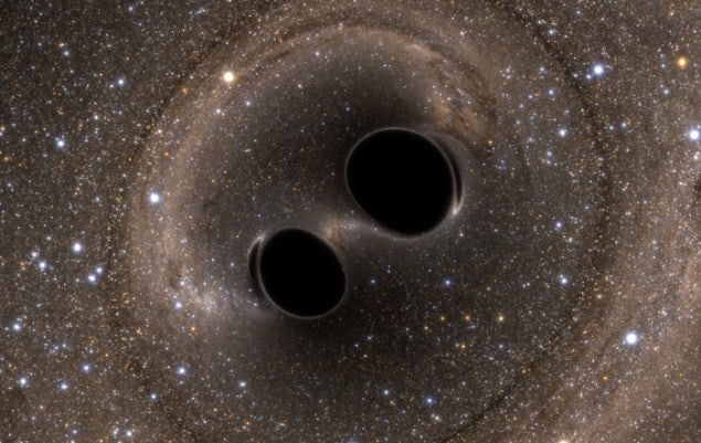 Simulation of two black holes that are about to merge