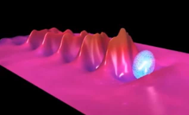 Artist's impression of electrons being accelerated by a large electric-field gradient