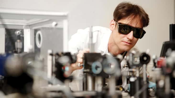 Paul Dean with his terahertz laser