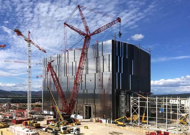 Photograph of the ITER fusion reactor being built in southern France