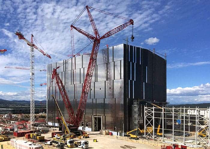 Photograph of the ITER fusion reactor being built in southern France