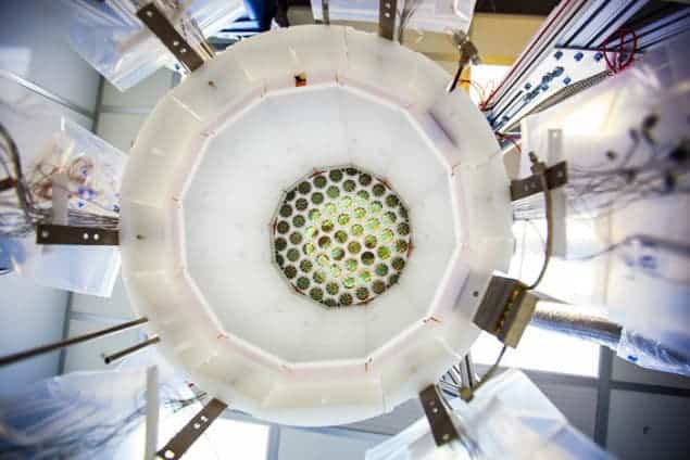 Photograph of the inside of the LUX dark-matter detector