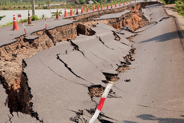 Image showing an earthquake-damaged road