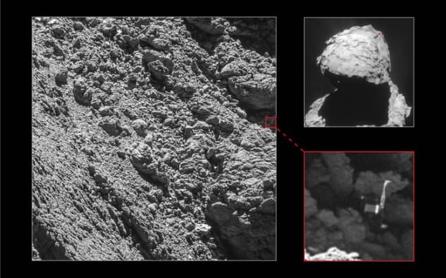 Rosetta's lander Philae has been identified in OSIRIS narrow-angle camera images