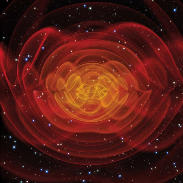 Illustration of the gravitational waves from merging black holes