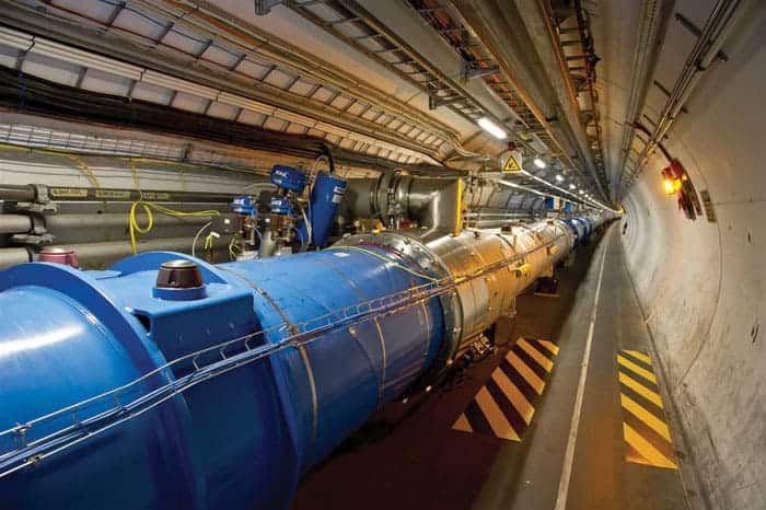 Photo of the beamline at the Large Hadron Collider at CERN
